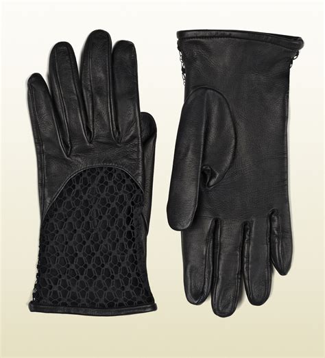 gucci mesh gloves|gucci black leather gloves.